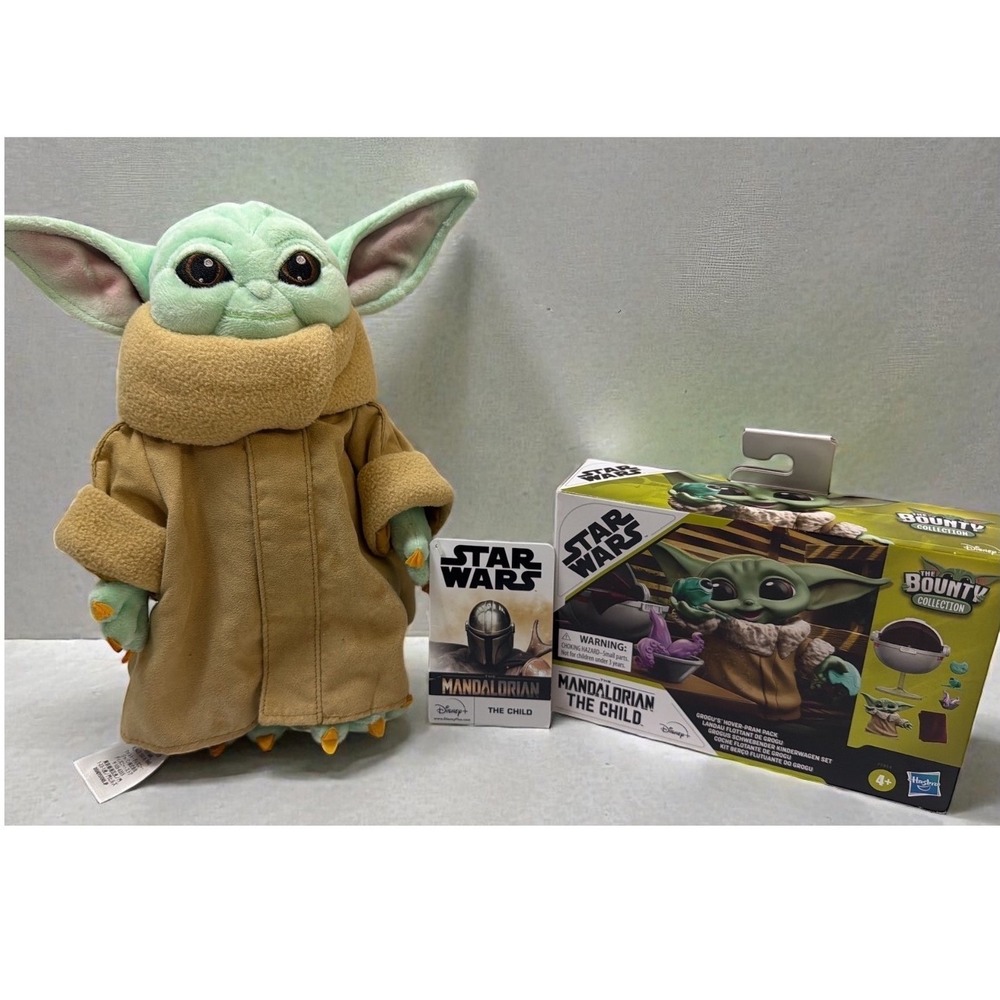 NWT Star Wars The Mandalorian The Child Grogu Plush Toy‎ & Hover Pram Set Hasbro